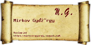 Mirkov György névjegykártya